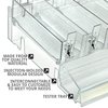 Azar Displays Adjustable Tall Divider Bin Cosmetic Tray with Tester on Front and Spring Pushers, Clear, 2-Pack 225840-TESTER-TALL-2PK